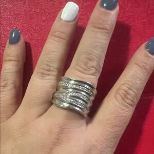 Lia Sophia Silver Multi-Band Ring